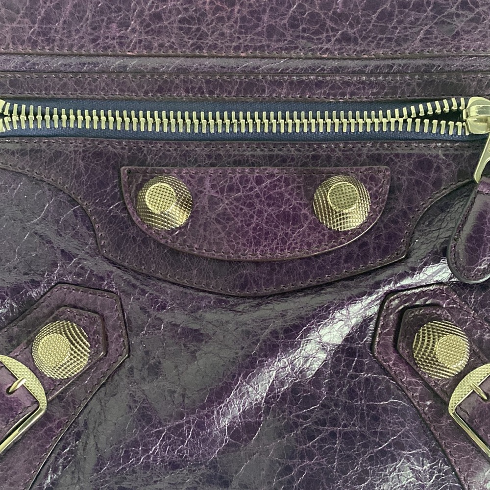SOLD- Balenciaga Vintage Giant Motocross Flat Violet Purple Clutch Bag Wristlet - Picture 8 of 17